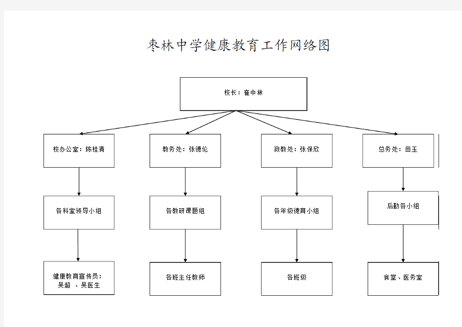 枣林中学健康教育工作网络图