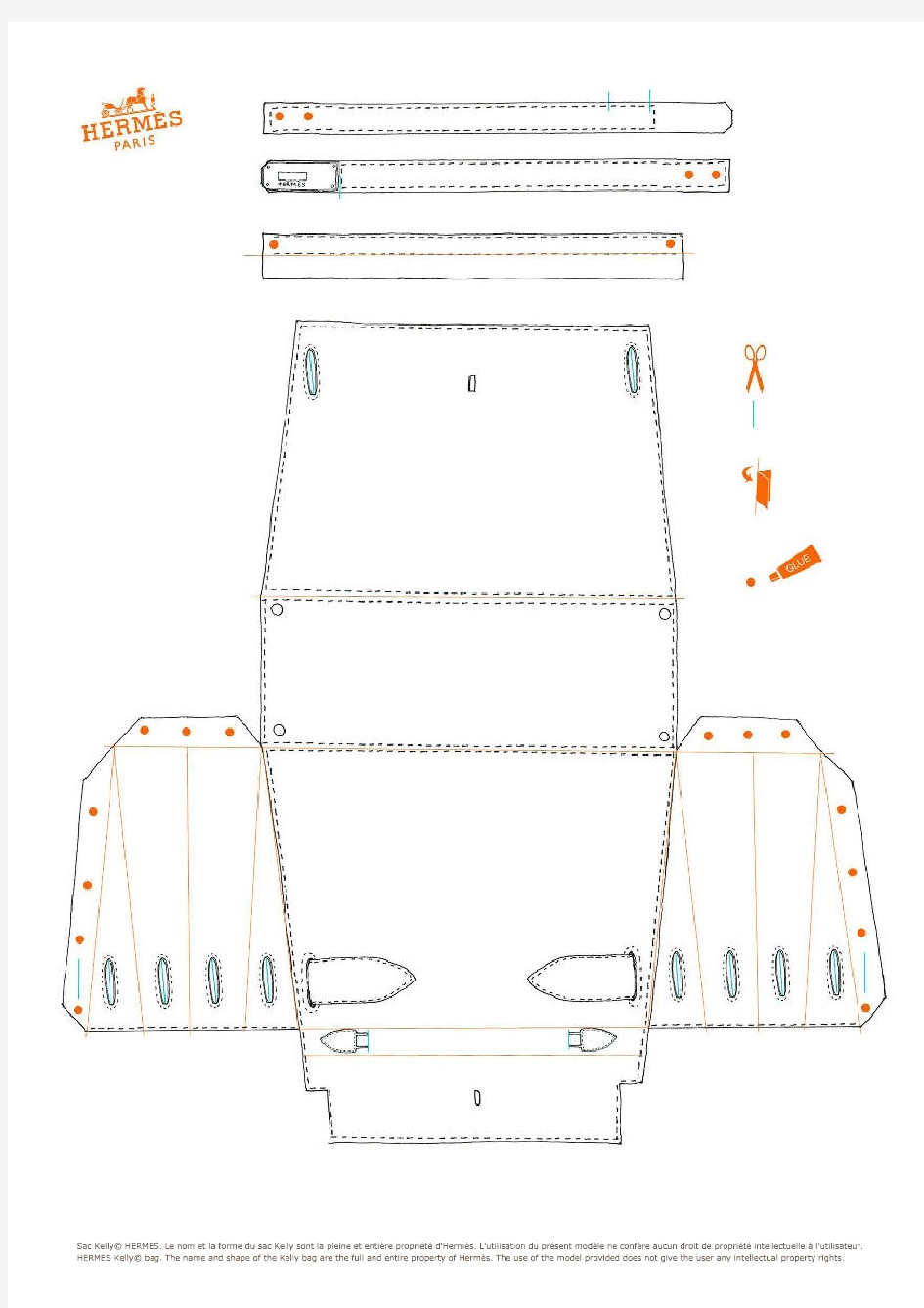 爱马仕纸质凯利包图纸2