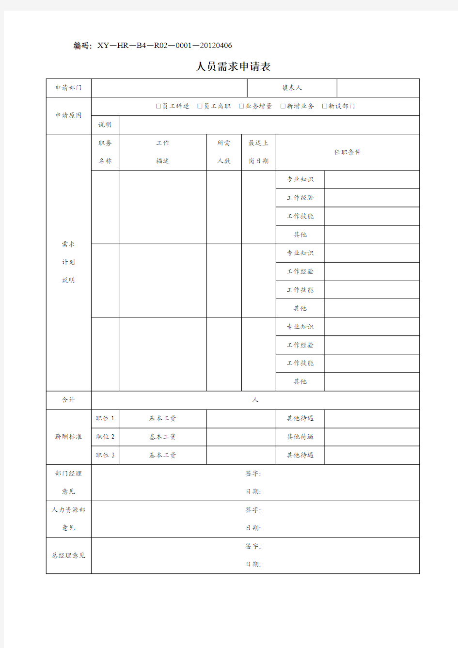 人事表格大全