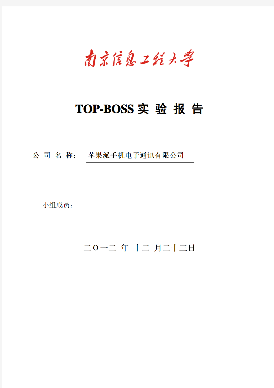 topboss实验报告