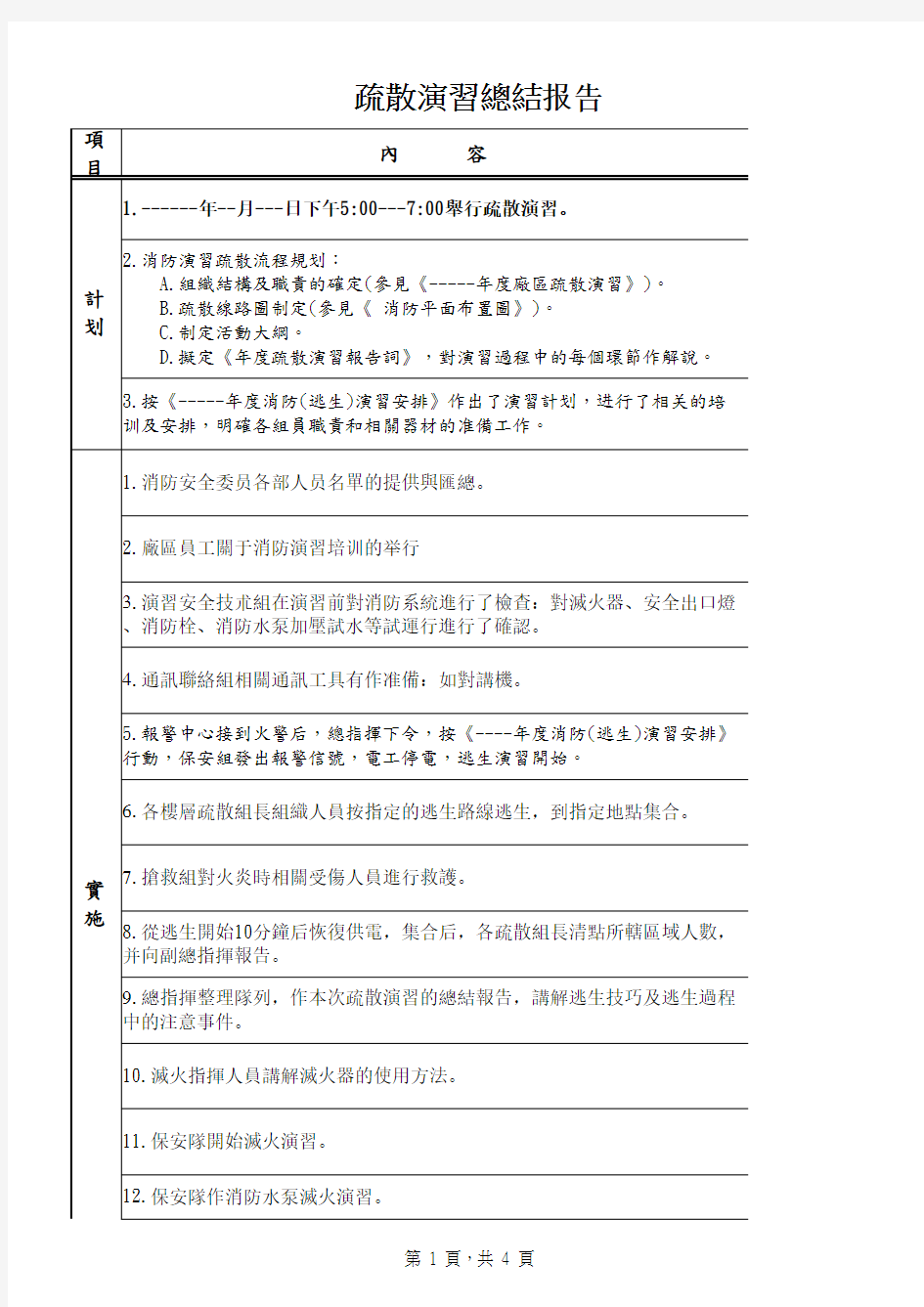 消防演习总结报告