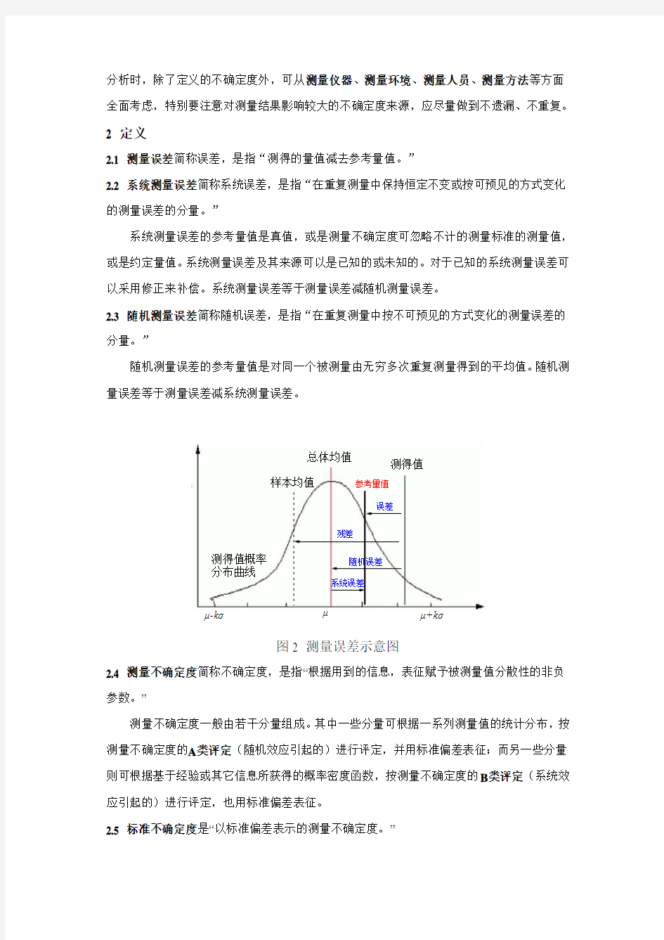 不确定度测定汇总