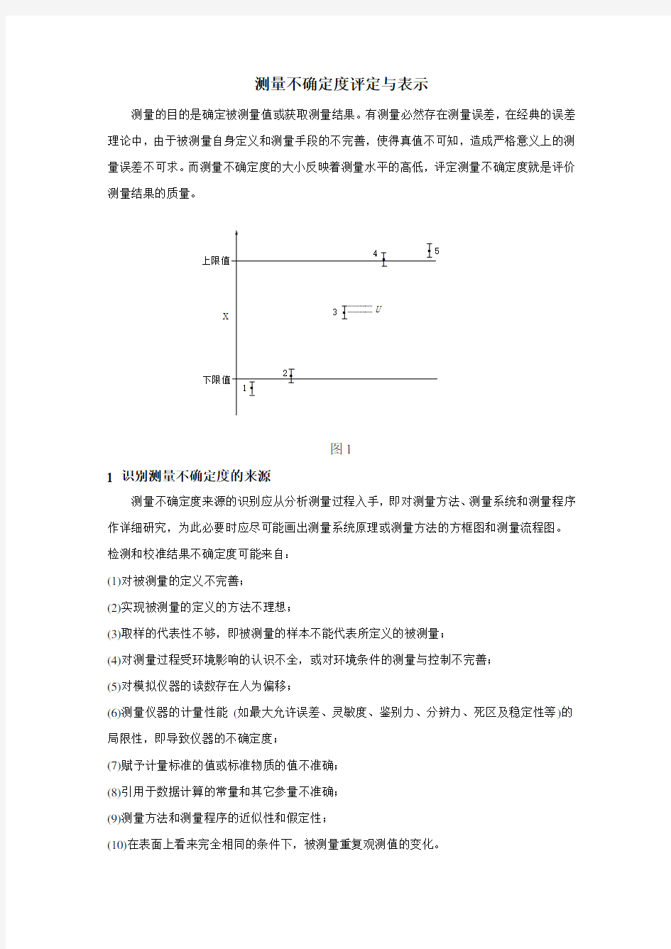 不确定度测定汇总