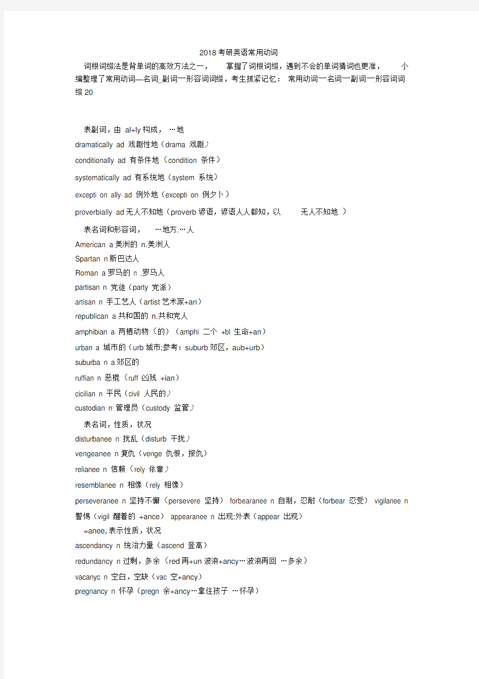 考研英语常用动词毙考题