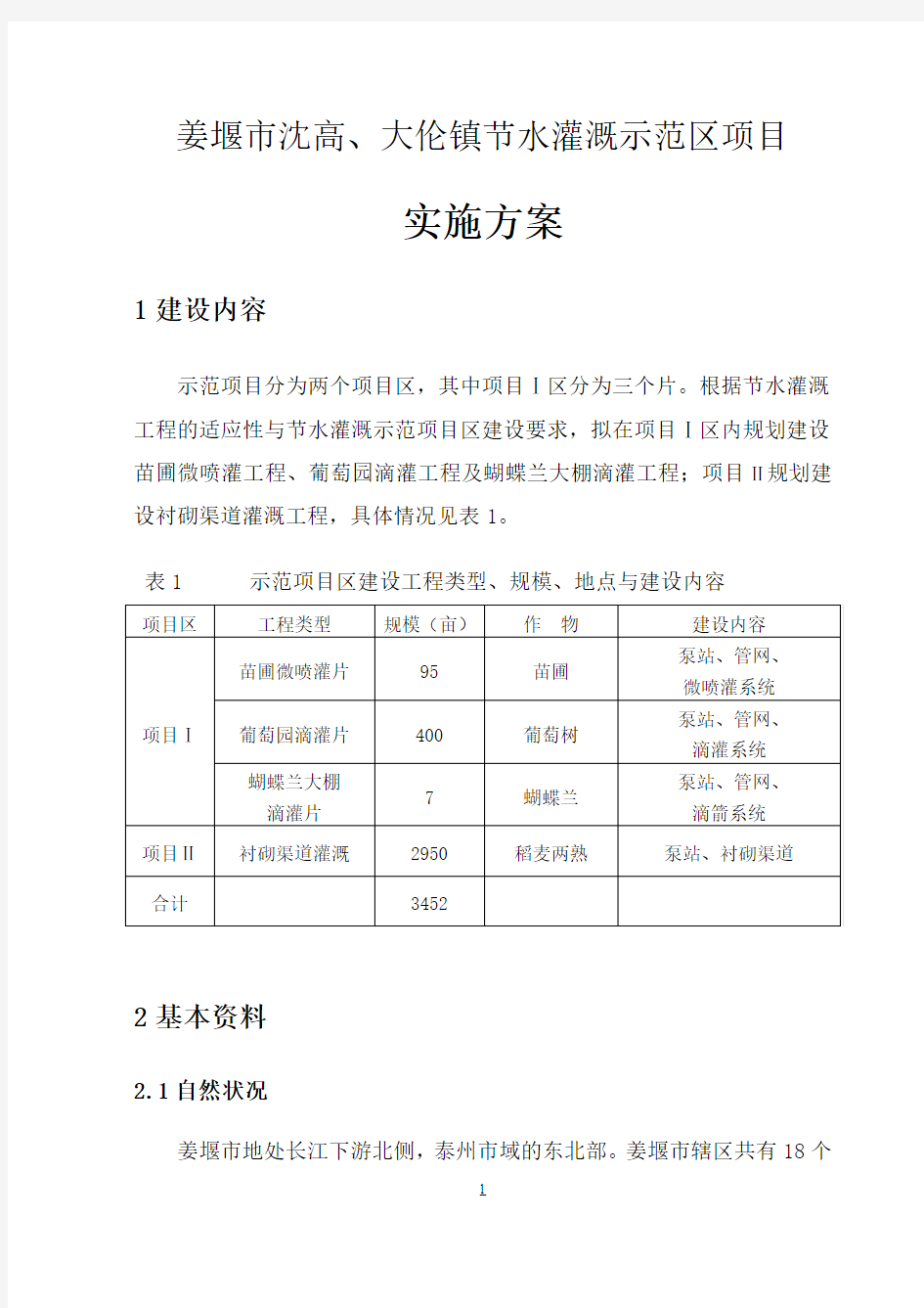 微喷灌滴灌节水灌溉示范区项目实施方案