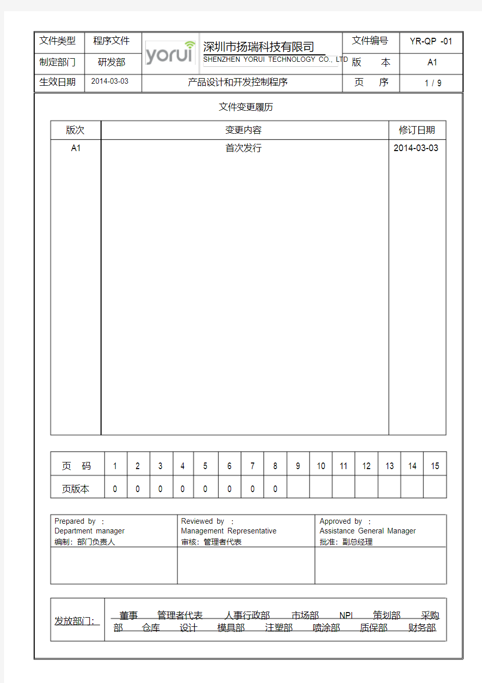 产品设计和开发控制程序123