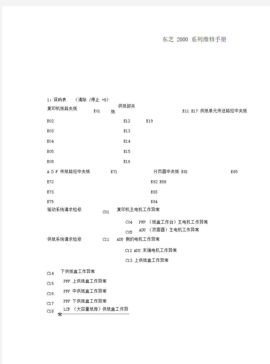 噶米东芝2000系列维修手册