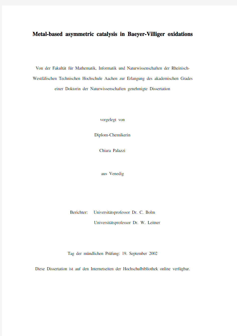 Metal-based asymmetric catalysis：金属基的不对称催化