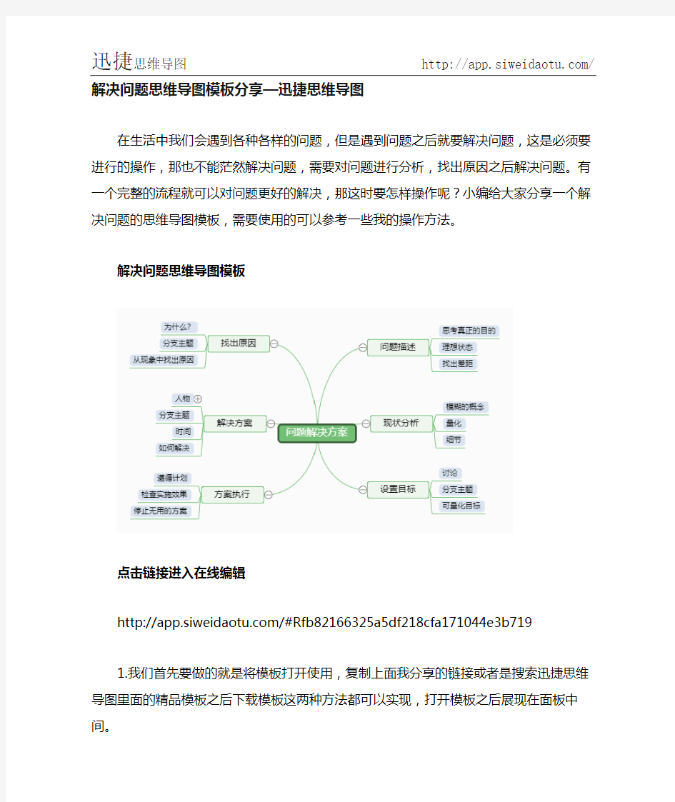 解决问题思维导图模板分享