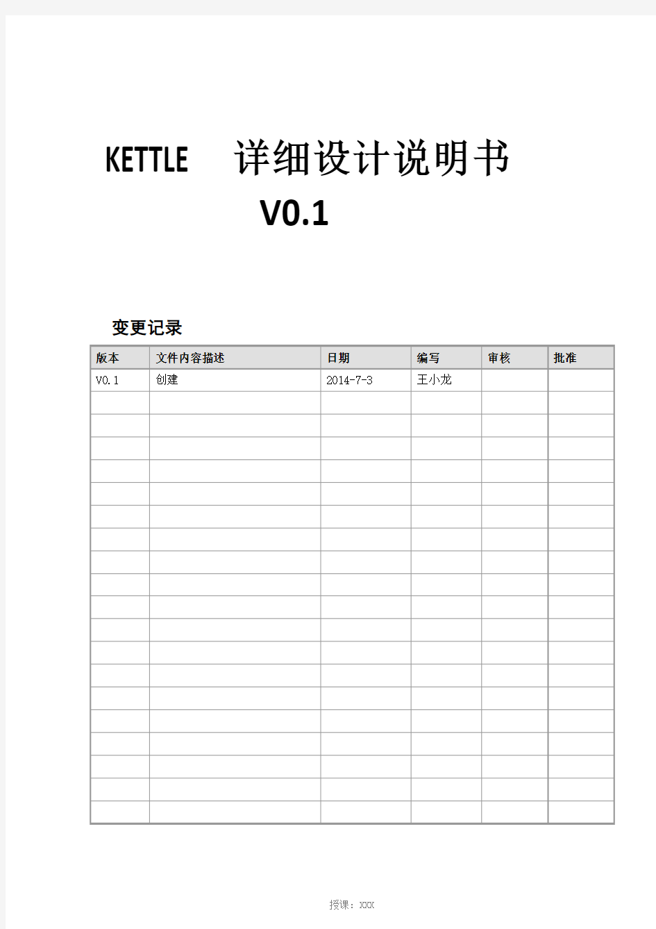 KETTLE详细设计