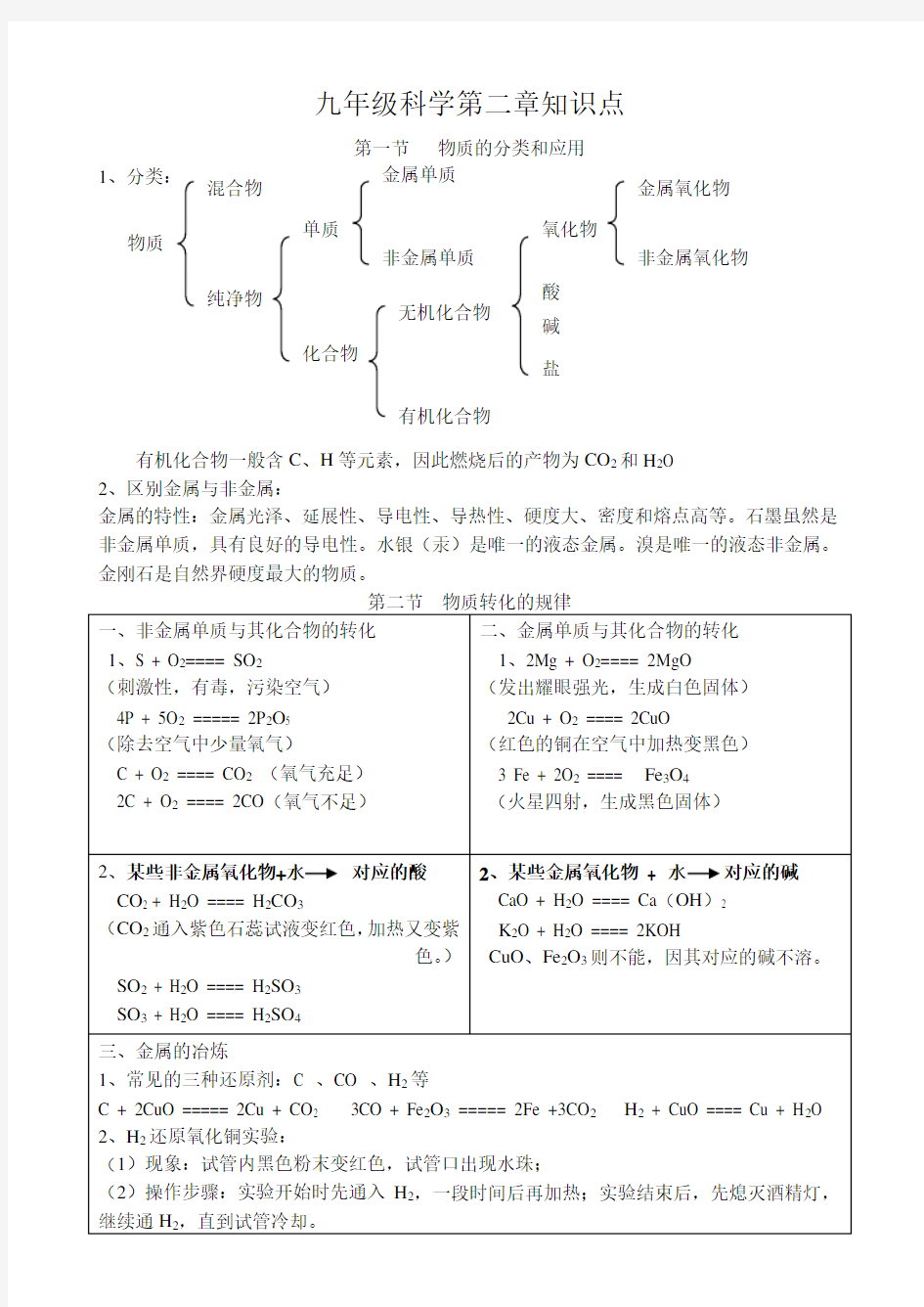 九年级科学第二章知识点.doc