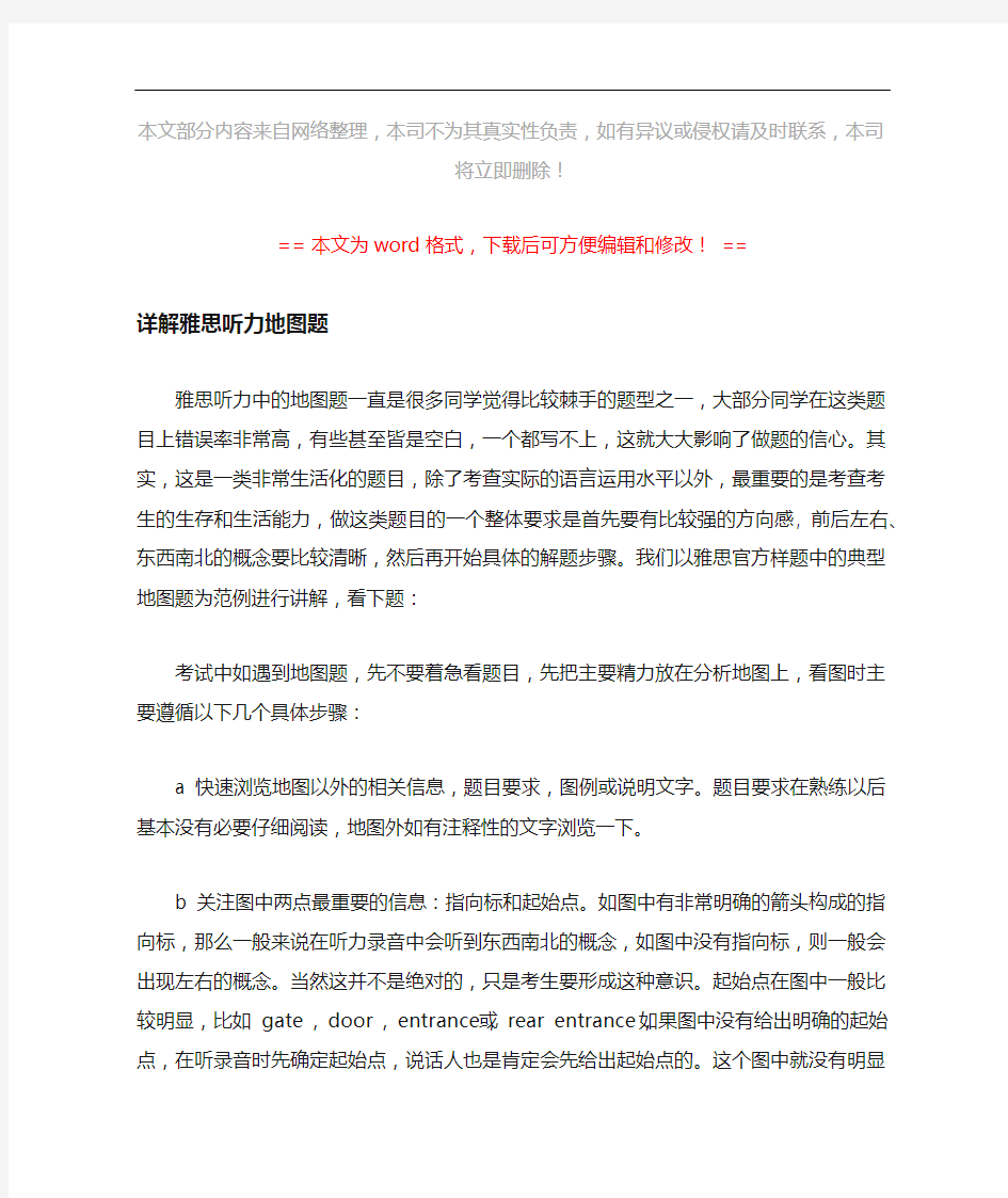 【2019-2020】详解雅思听力地图题word版本 (1页)