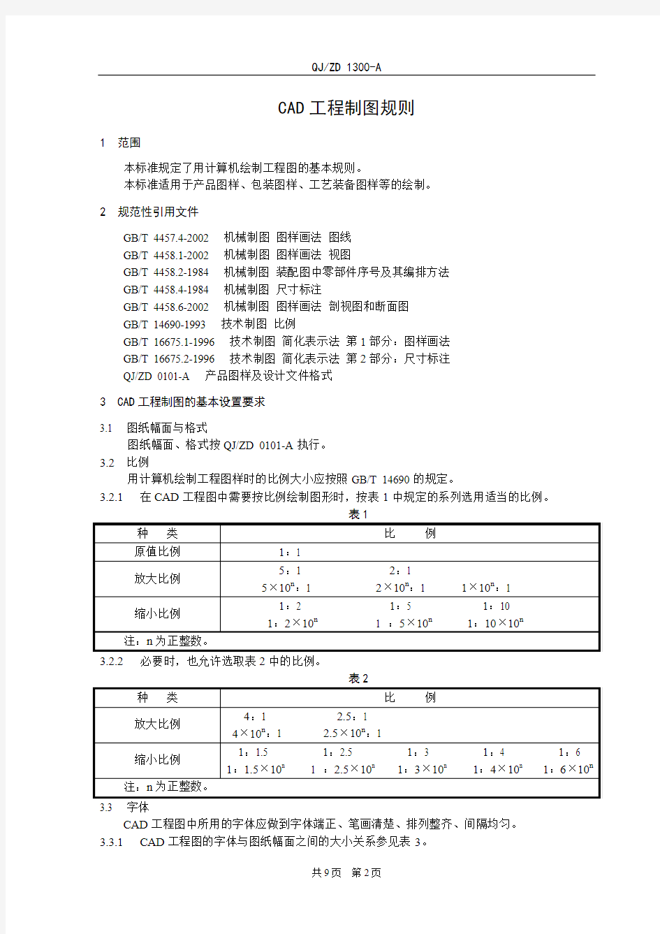 CAD工程制图规则