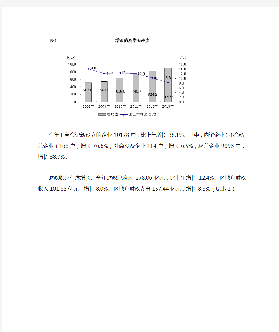 2013年宝山区国民经济和社会发展统计公报
