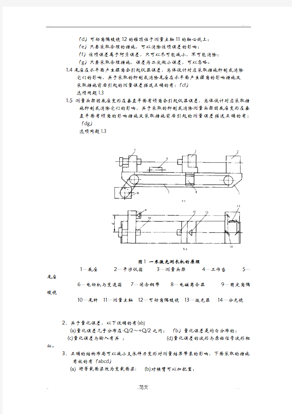 重庆大学测控仪器设计课程试卷