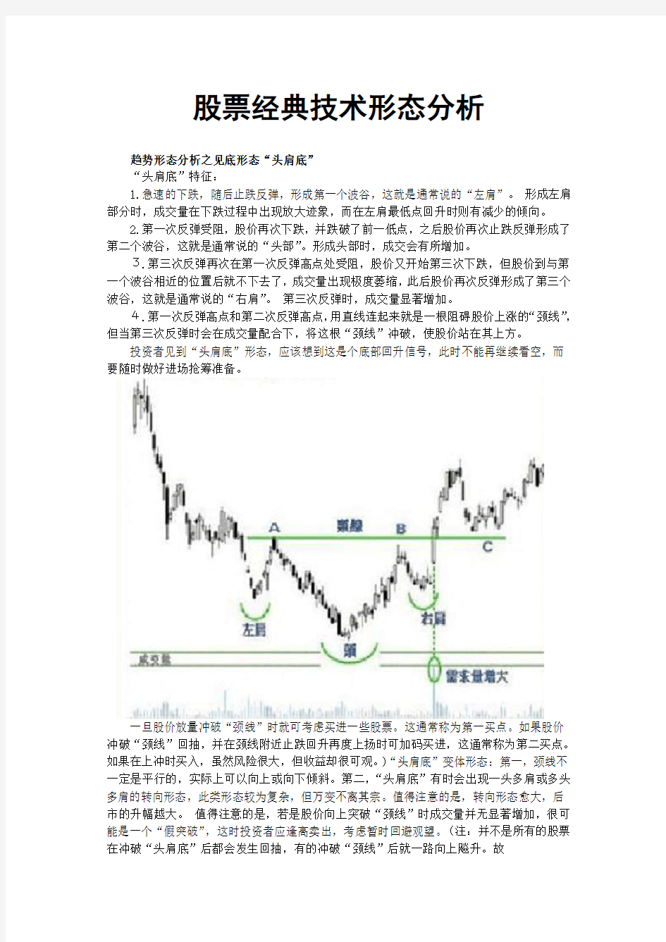 (推荐)股票经典技术形态分析