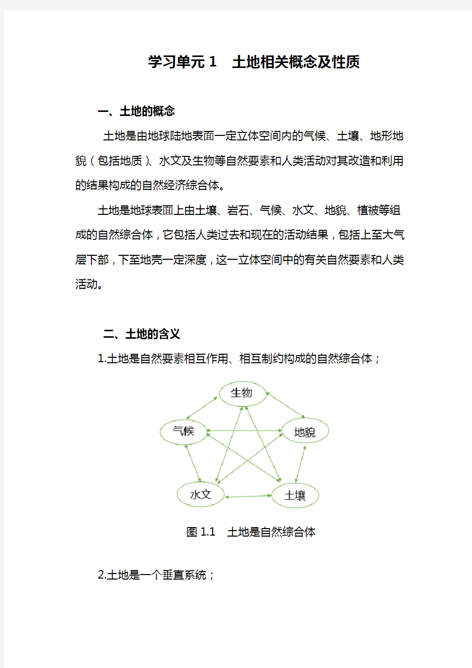 1土地相关概念及性质