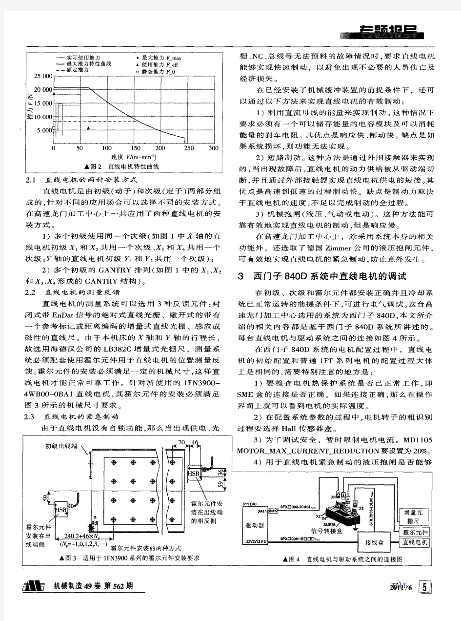 直线电机在高速龙门加工中心上的应用