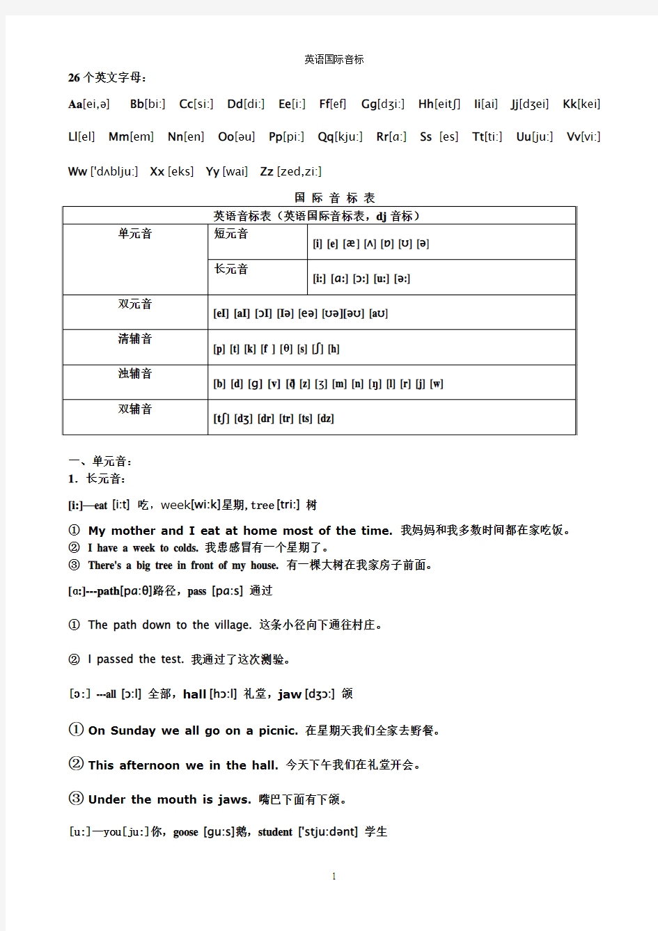 国际音标完整教案