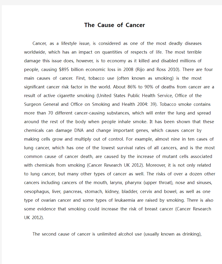The Cause of Cancer (导致癌症的原因)