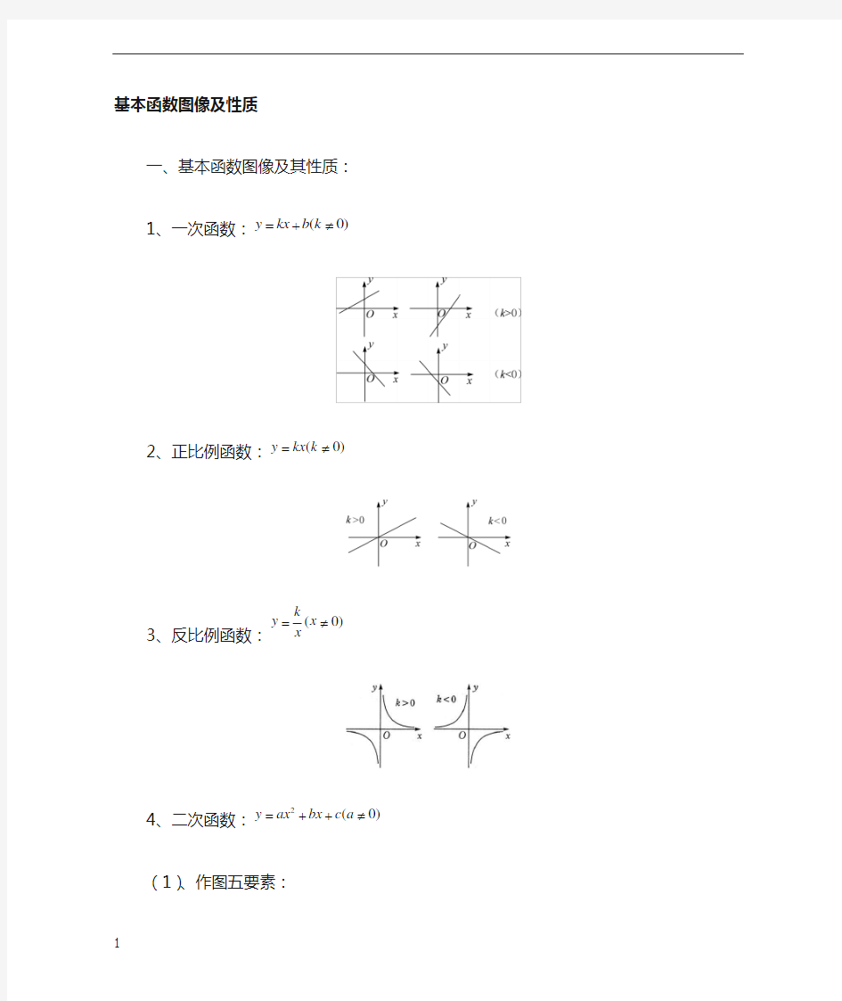 基本初等函数定义及性质知识点归纳