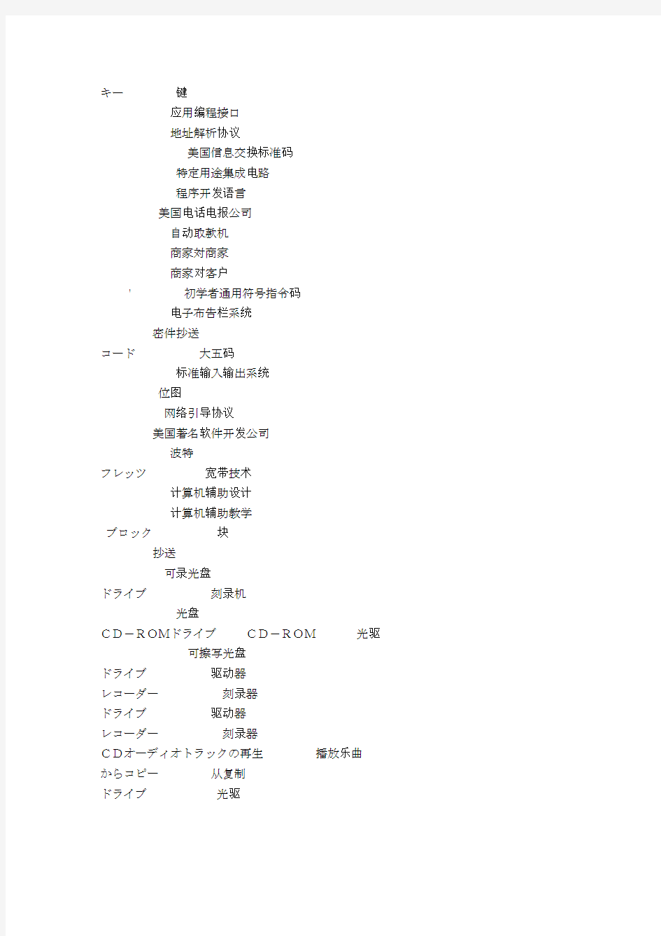 计算机相关日语词汇整理1
