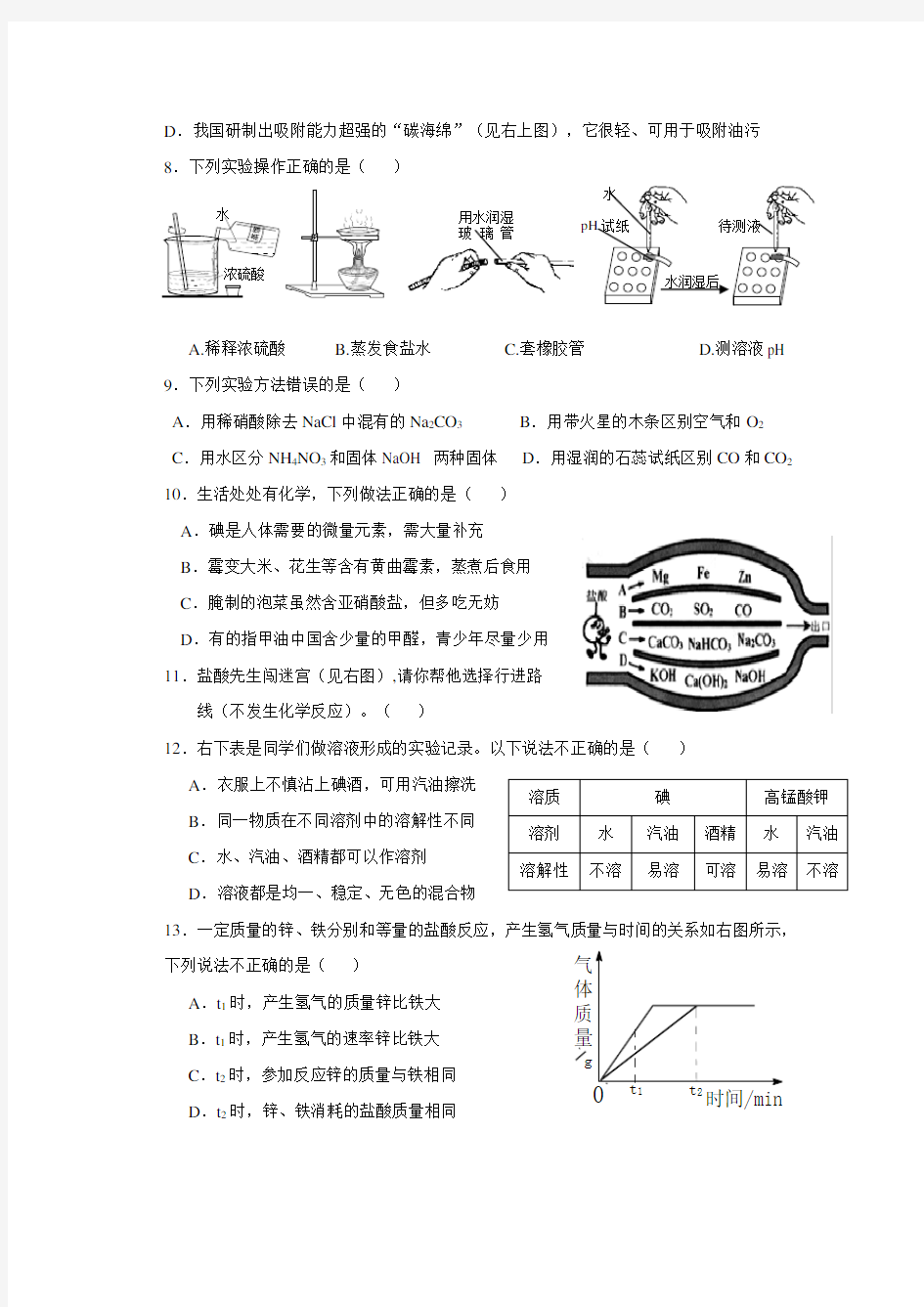 2013年广东省中考化学真题试卷(含答案)