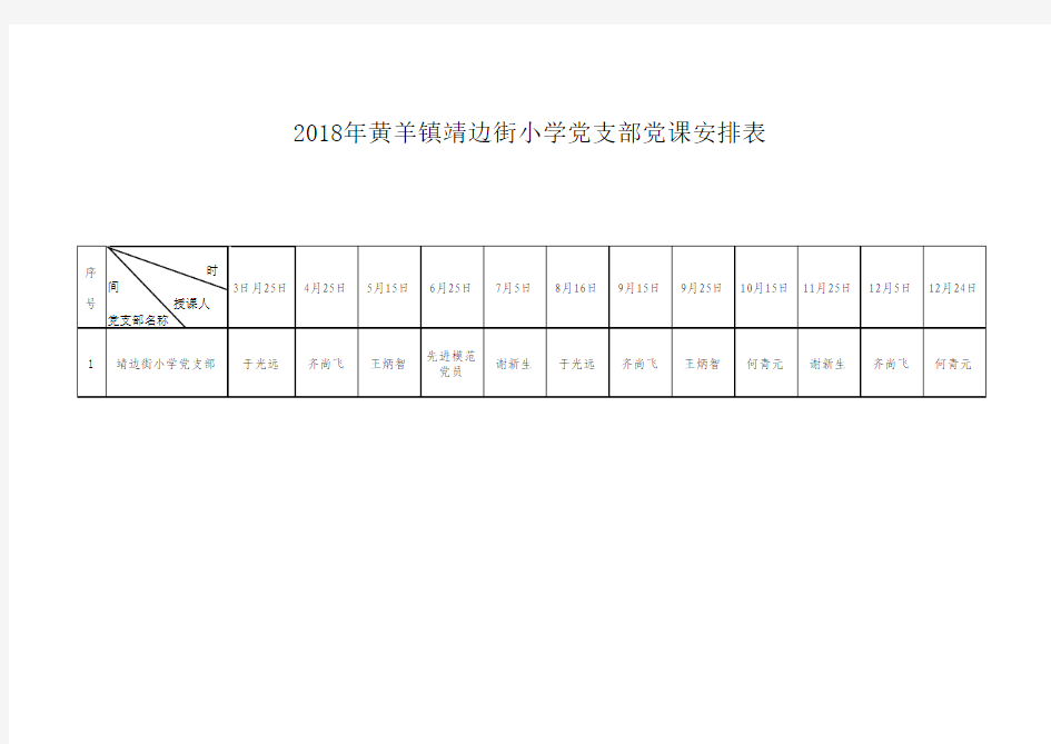 党课计划安排