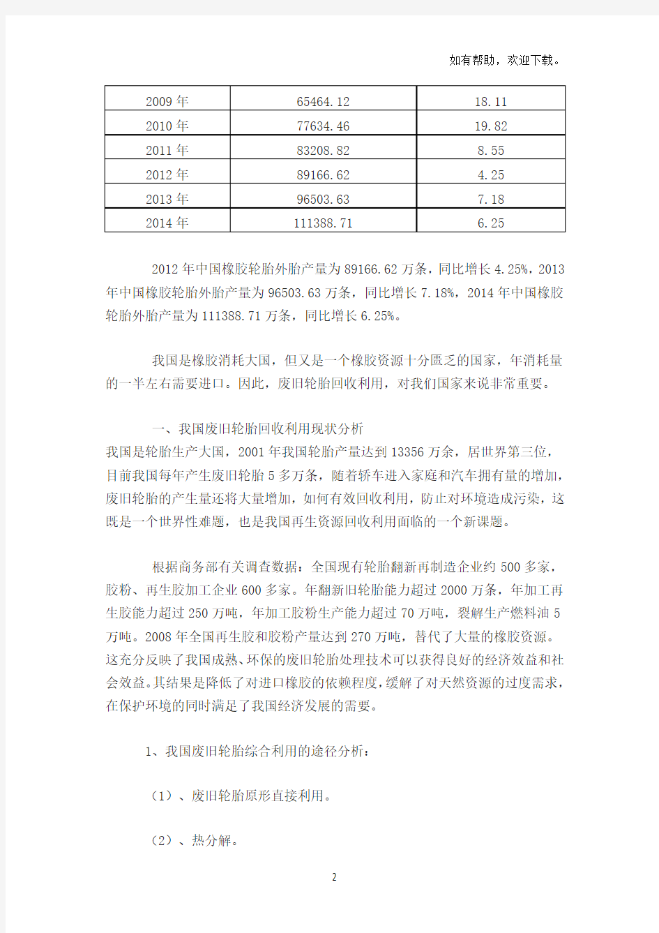 废旧轮胎回收利用行业现状分析及未来发展分析(图)