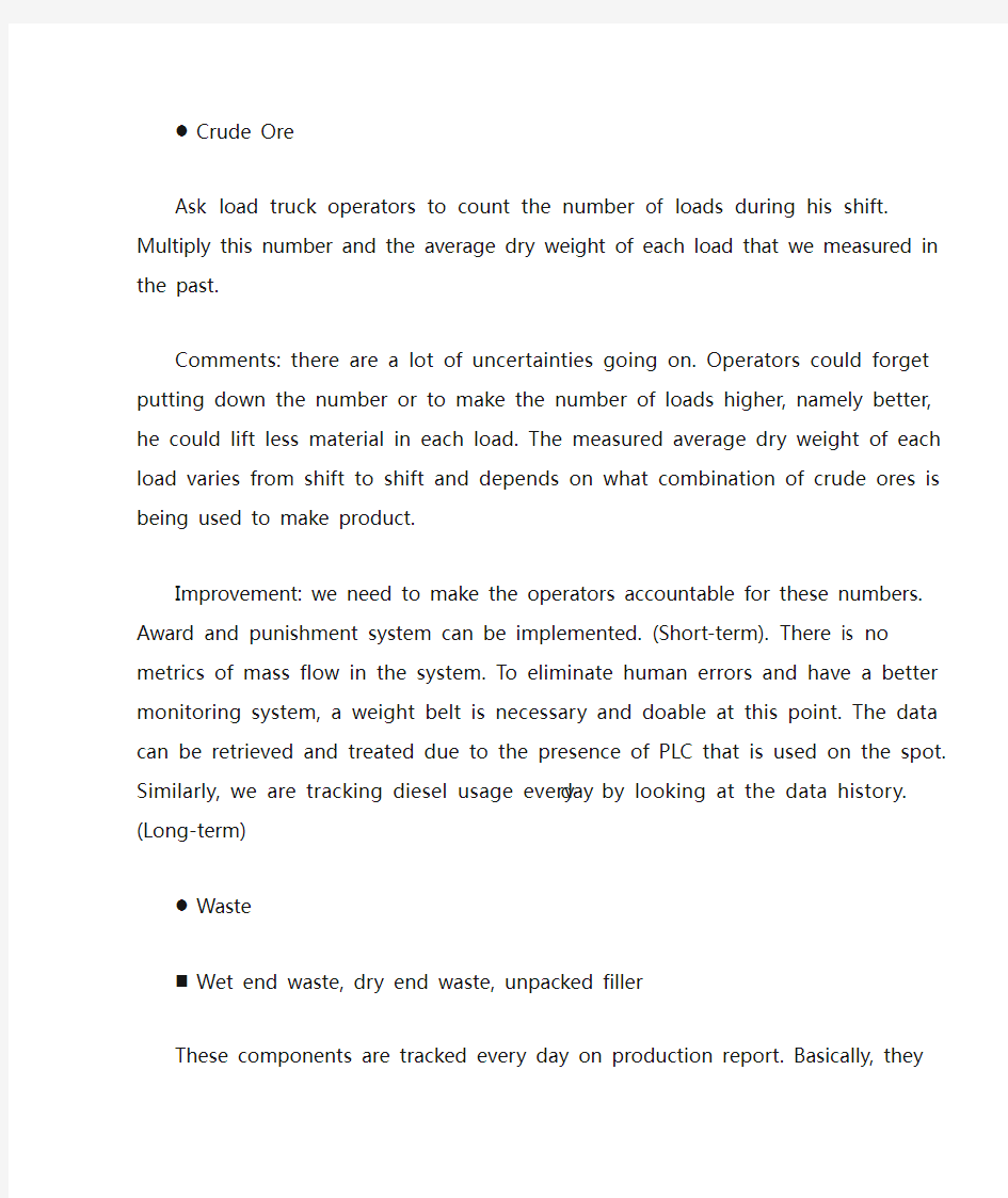 Mass Balance Calculation