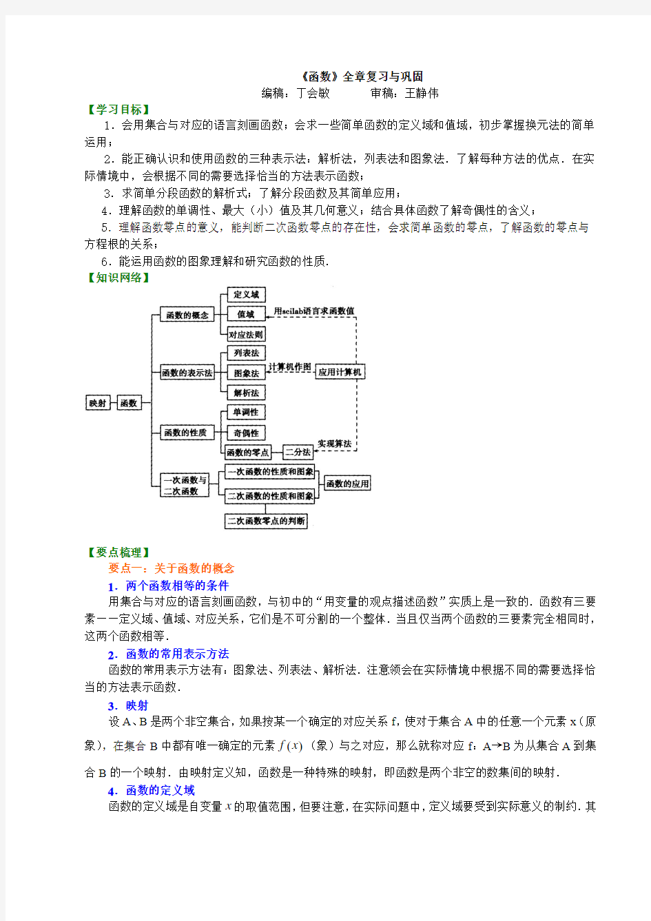 知识讲解_《函数》全章复习与巩固_ 提高