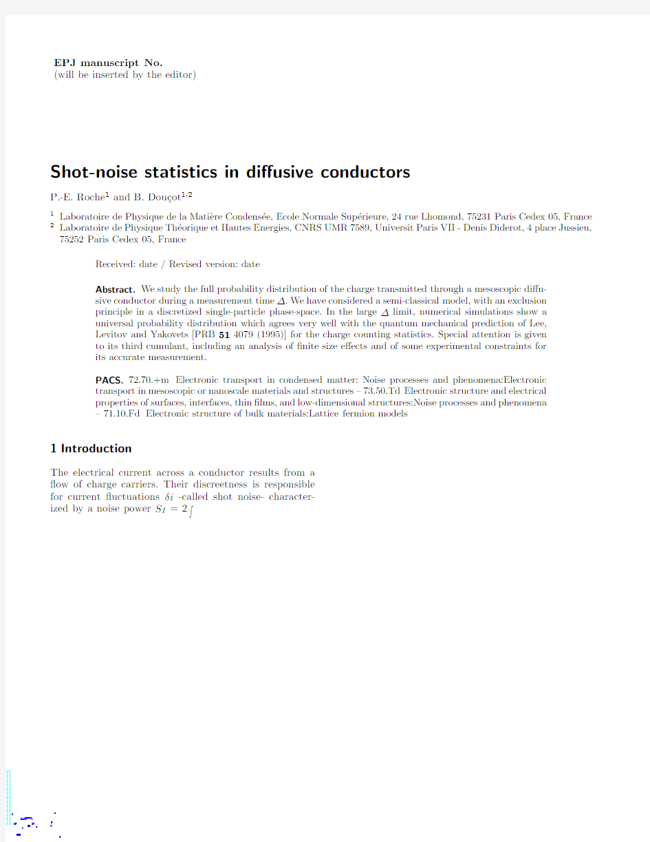 Shot-noise statistics in diffusive conductors