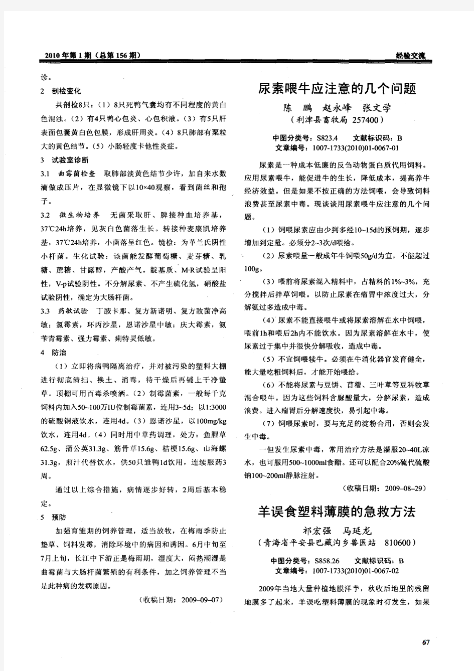 尿素喂牛应注意的几个问题