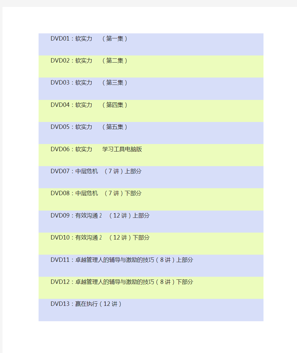 余世维讲座目录大全