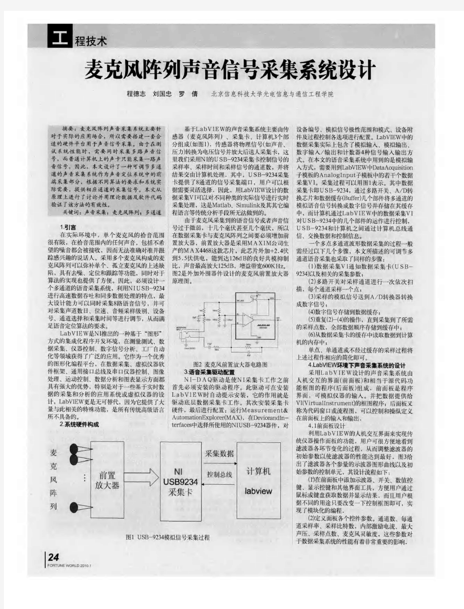 麦克风阵列声音信号采集系统设计