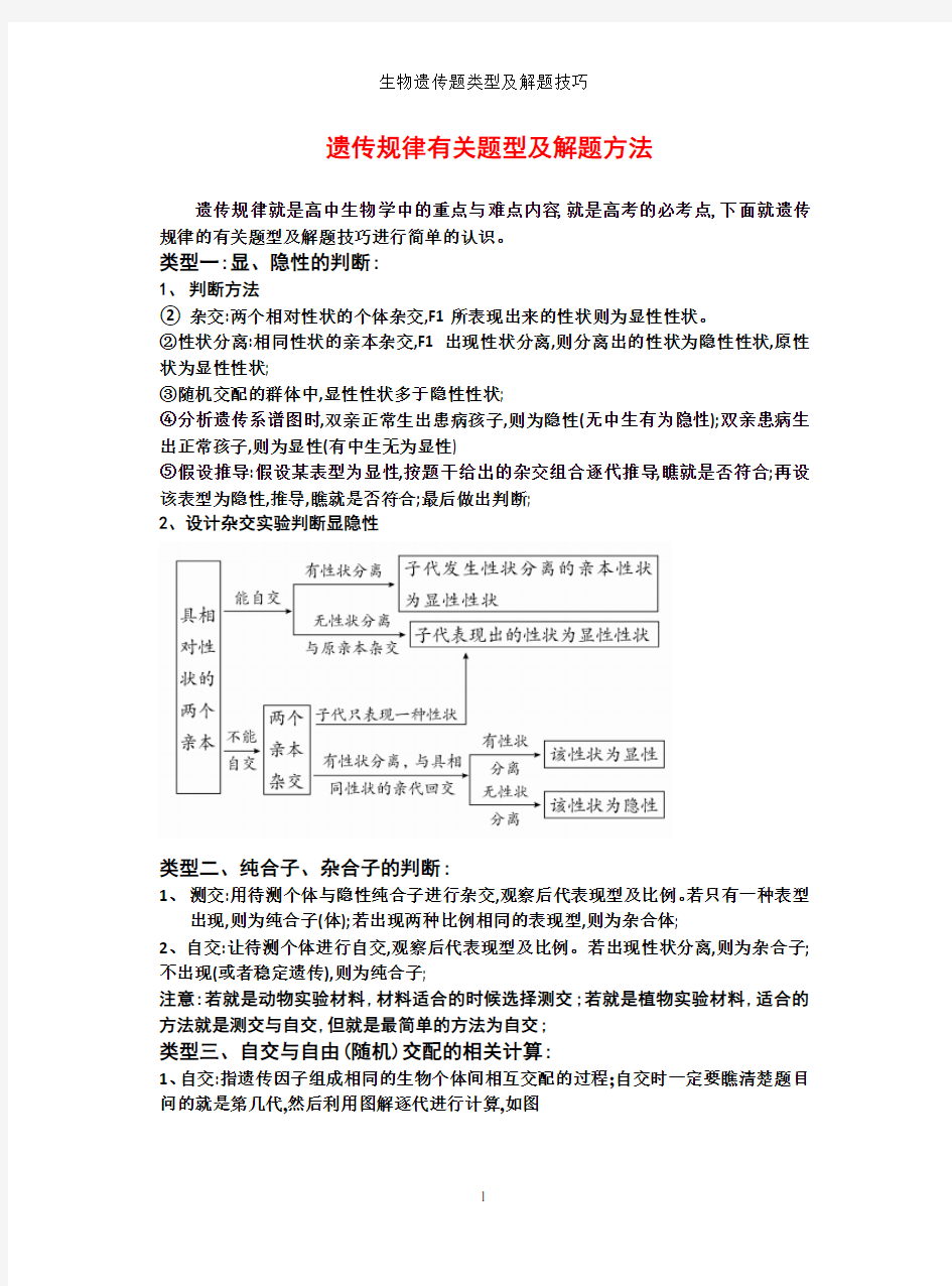 生物遗传题类型及解题技巧