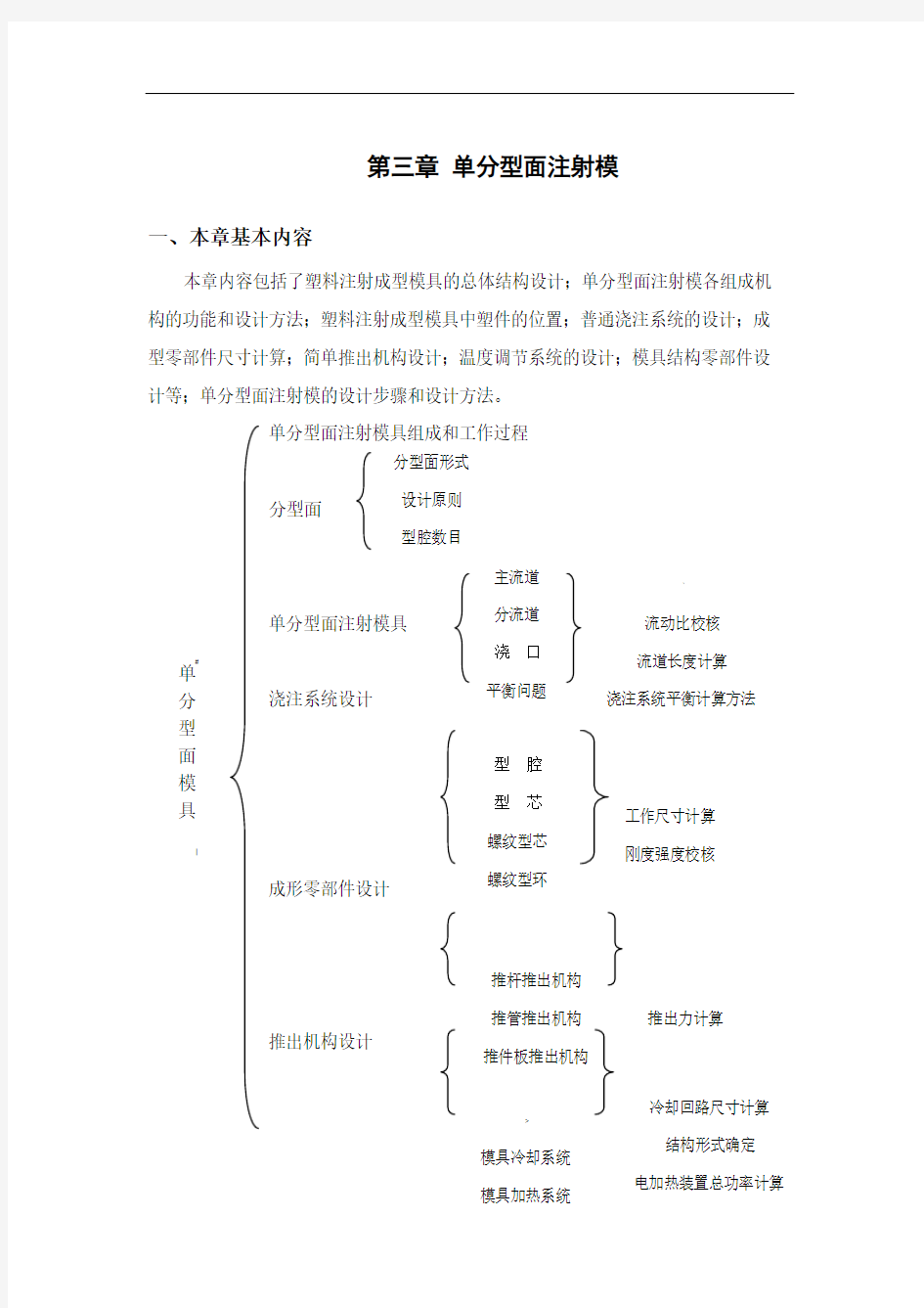 单分型面模具