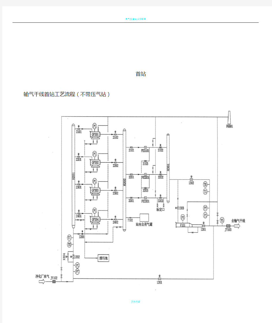 天然气各站工艺流程图