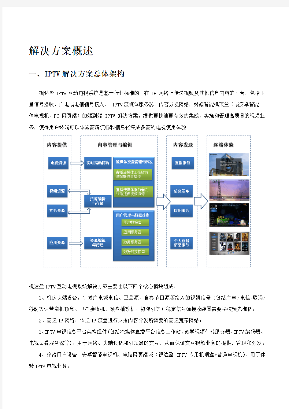 智慧酒店IPTV电视服务系统整体解决方案