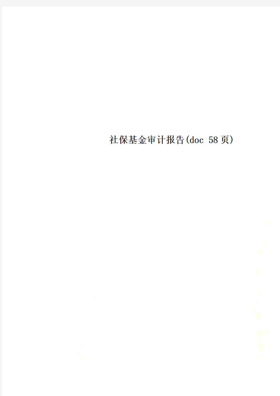 社保基金审计报告(doc 58页)