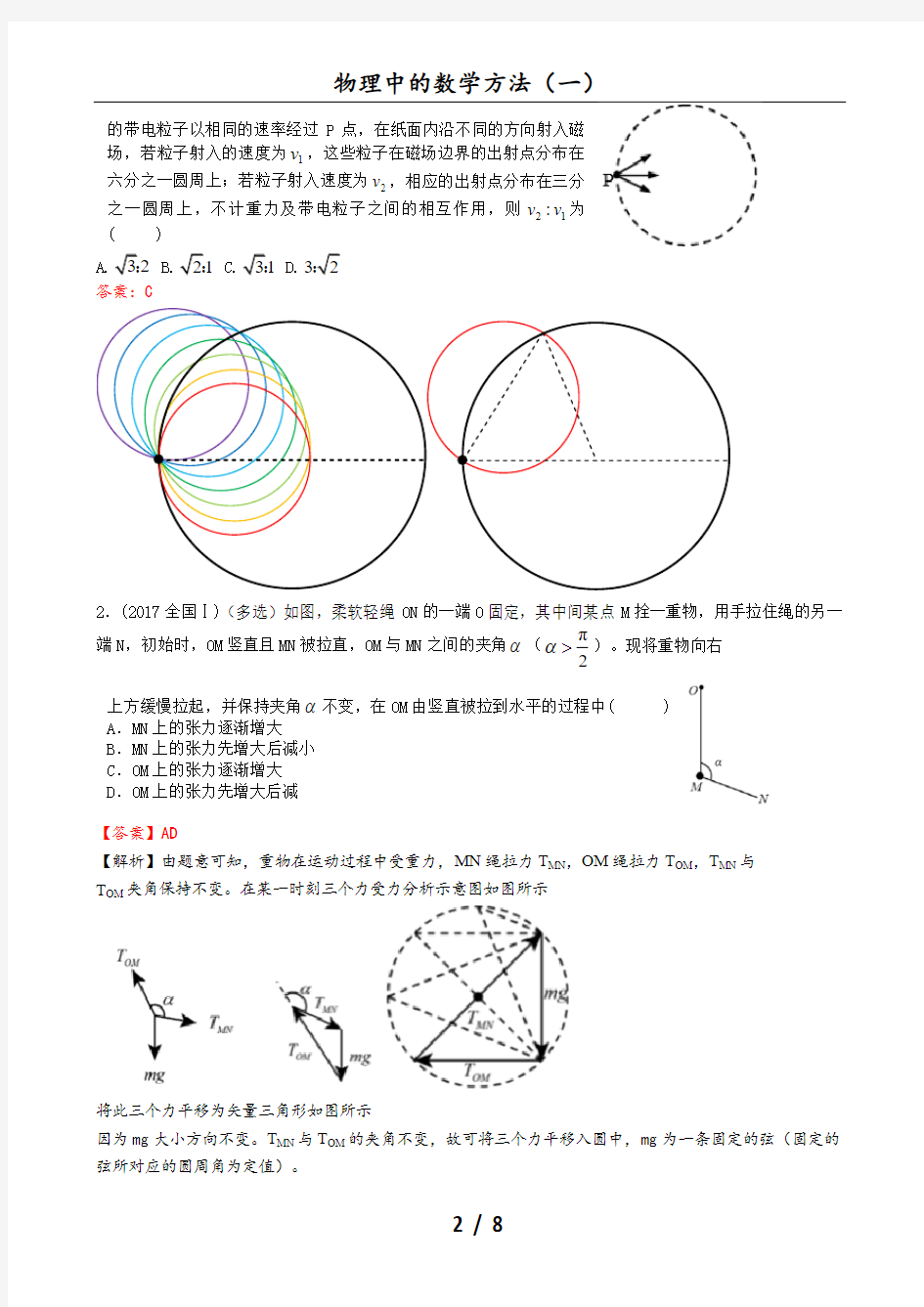 高考物理中的数学方法(一)全解析版