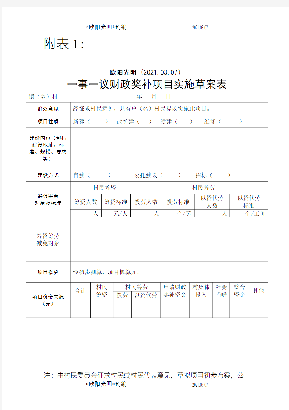 2021年四川省“一事一议”财政奖补项目实施草案表
