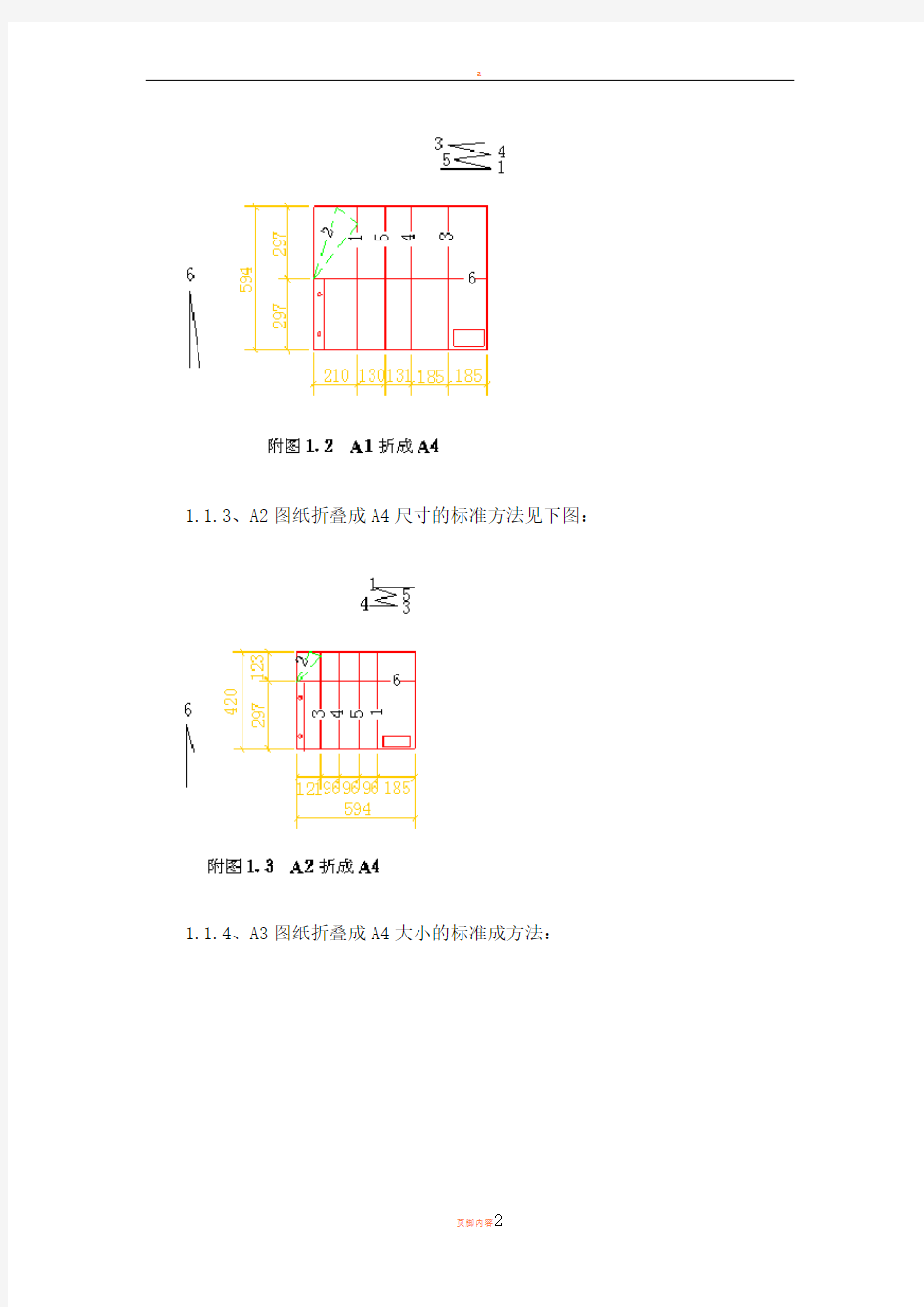 A0,A1,A2,A3图纸折叠国家标准