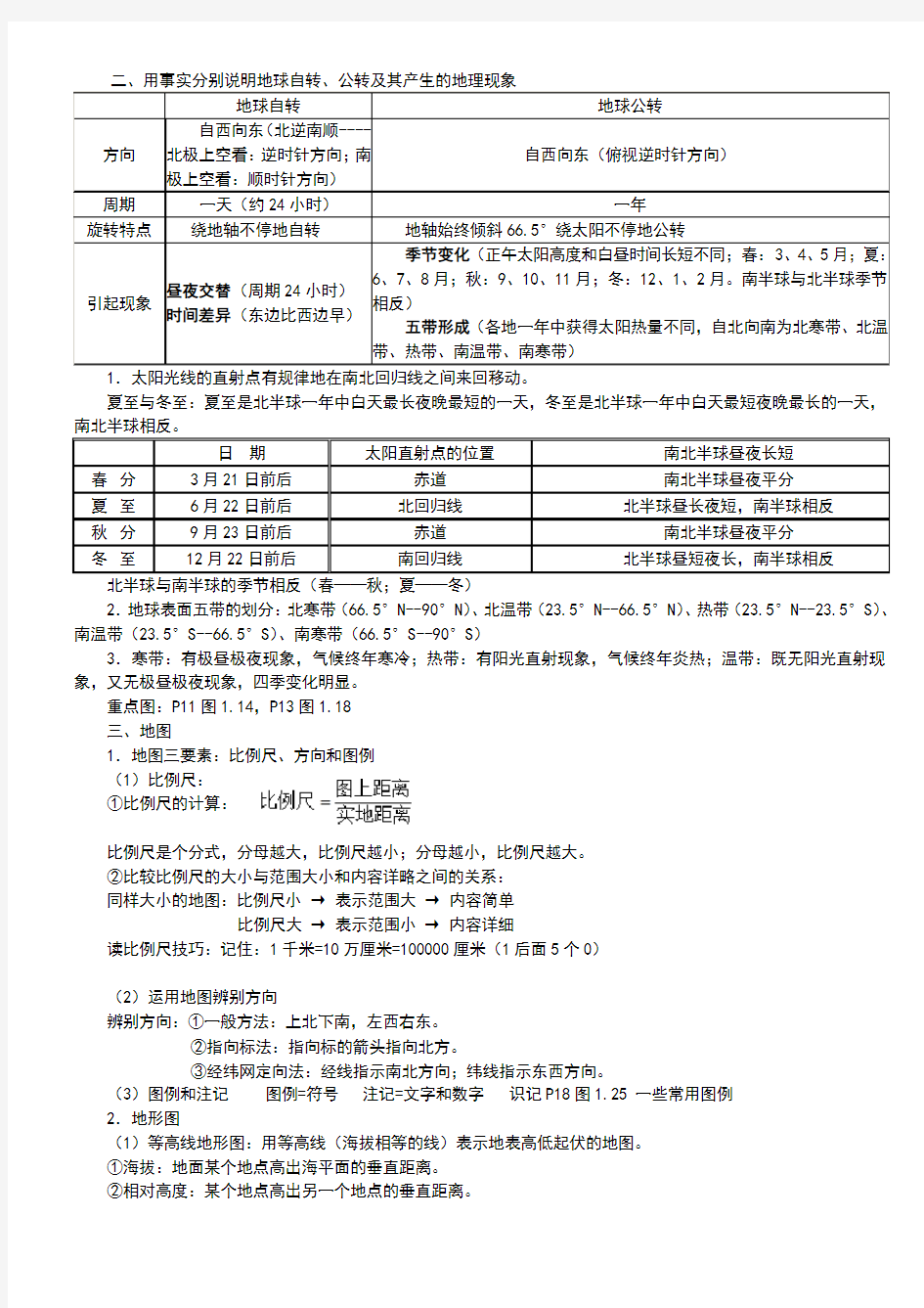 新人教版七年级地理上册复习资料完整版