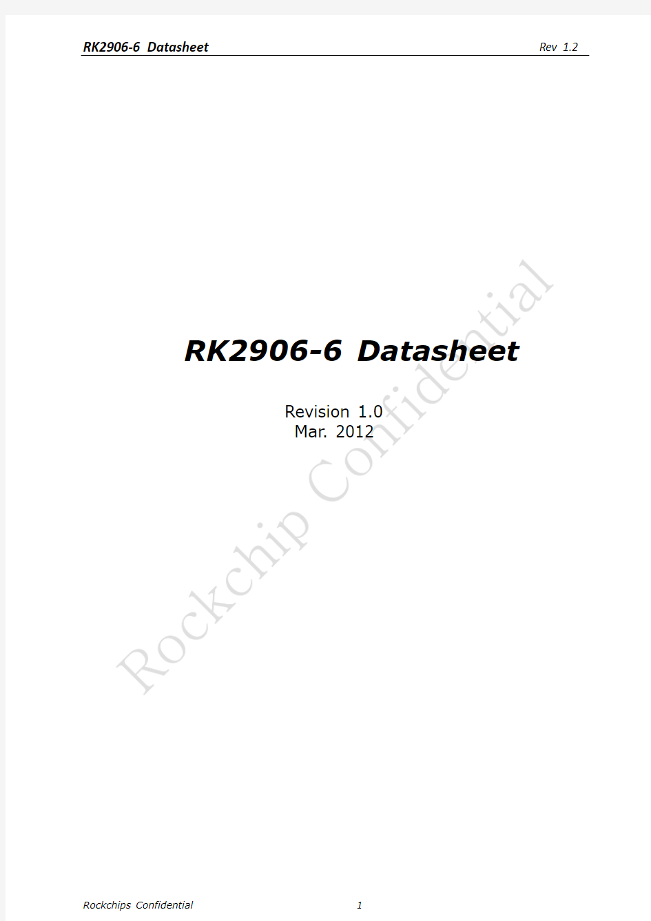 Rockchip RK2906-6 datasheet V1.0