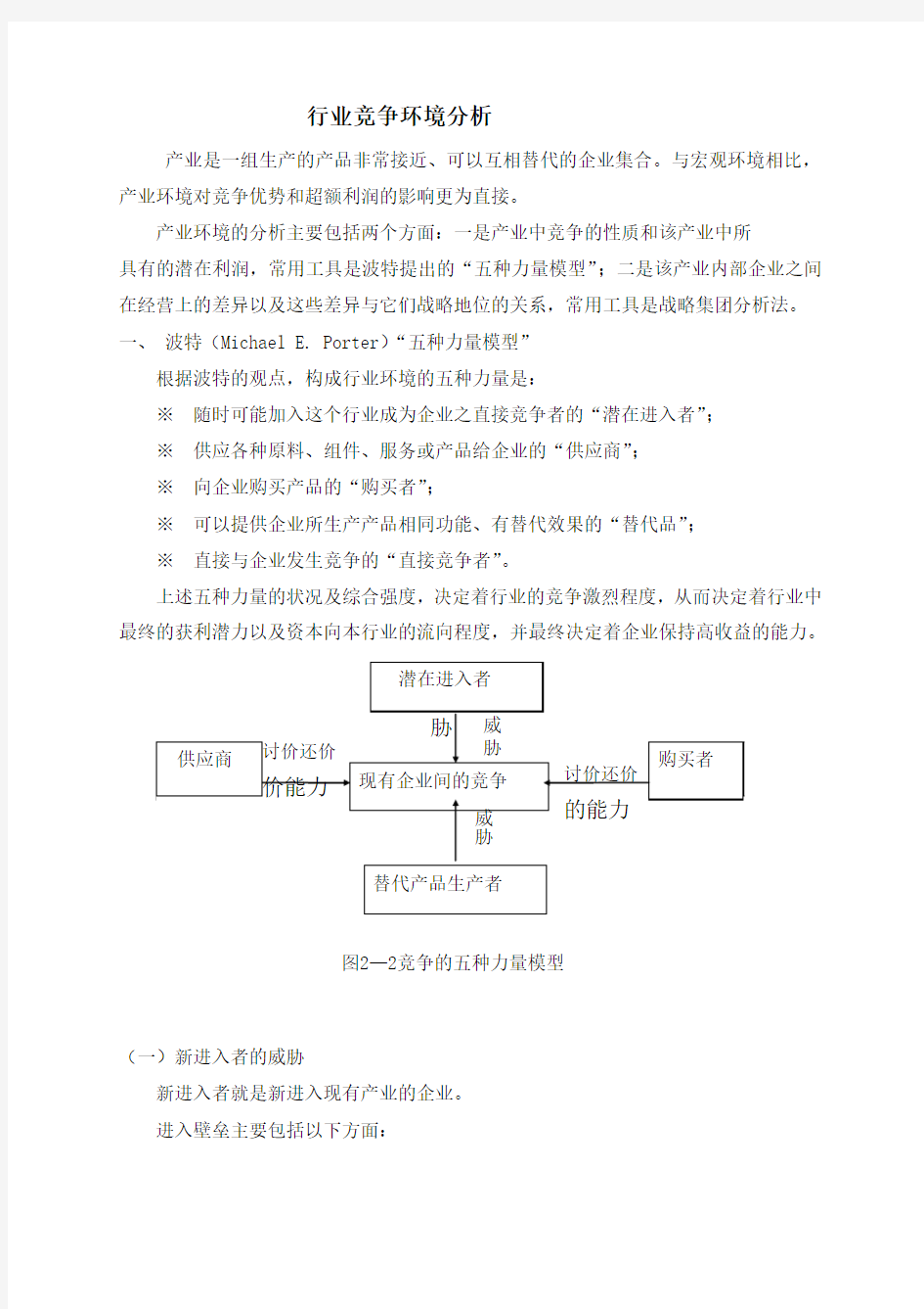 行业竞争环境分析