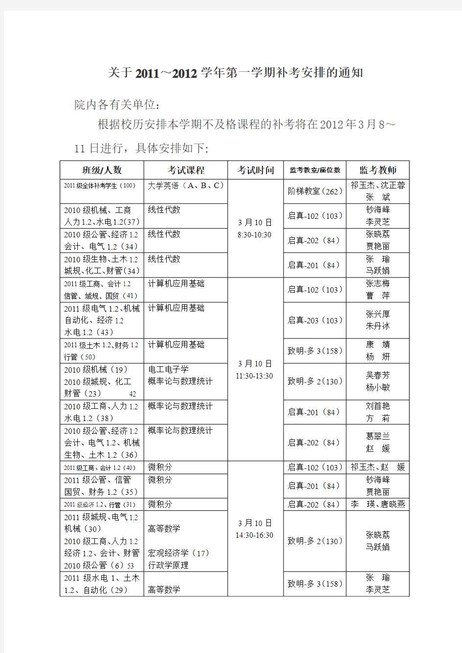 11-12期末补考安排(1)