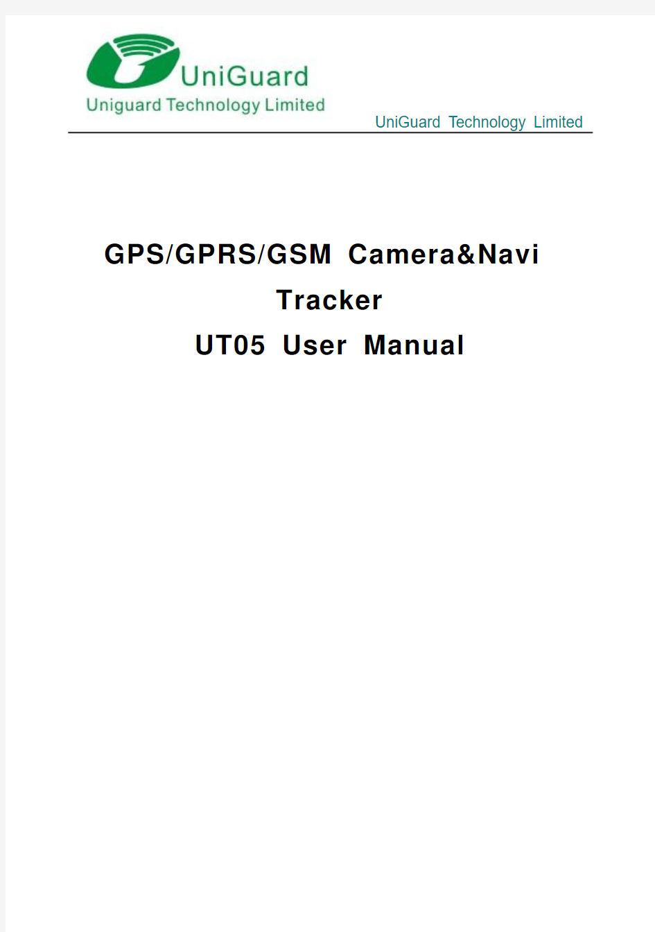 UT05 GPS Vehicle Camera&Navi Tracker User Manual