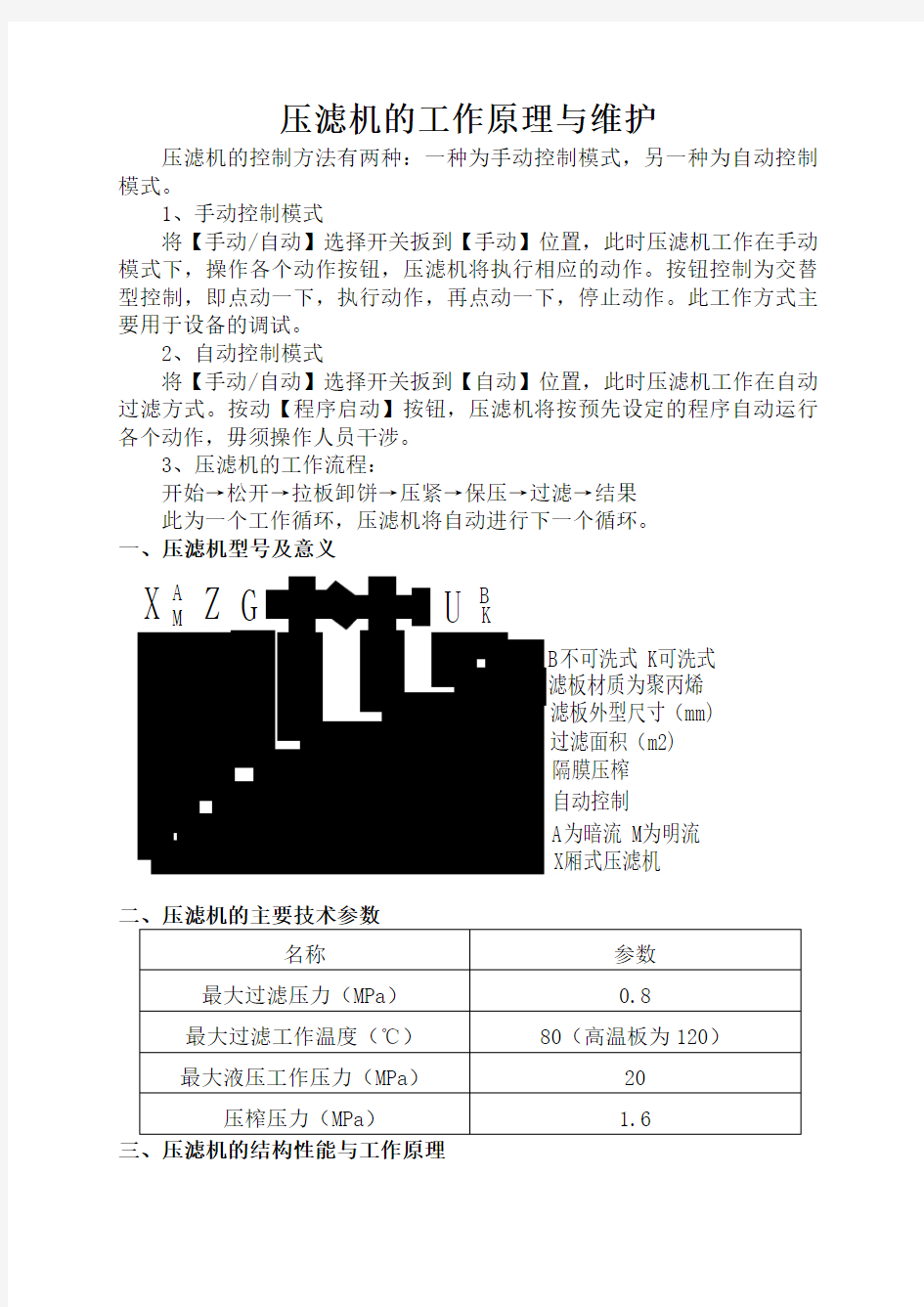 压滤机的工作原理与维护