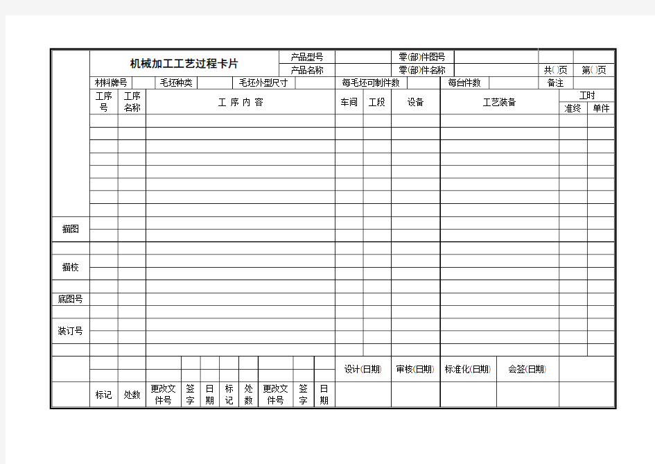 机械加工工艺过程卡片